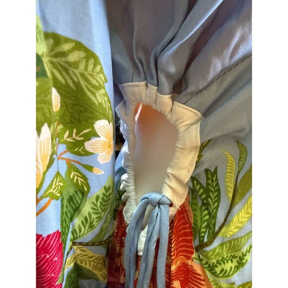 Farm Rio Long Sleeve Multicolor Floral Maxi Dress  V-Neck and Cut Outs Sz S  NWT - Picture 4 of 11